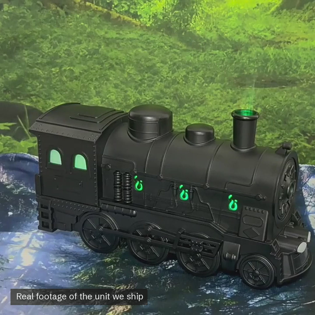 Real footage of the unit we ship: the train changing color with a thin wisp of mist