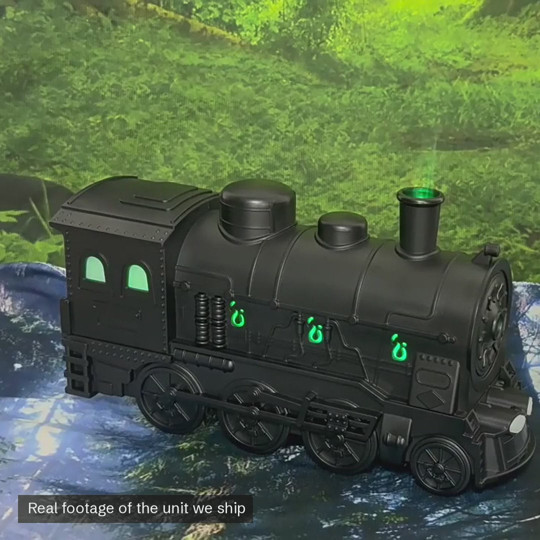 Real footage of the unit we ship: the train changing color with a thin wisp of mist